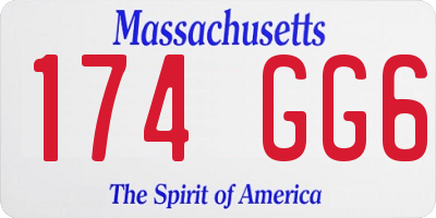 MA license plate 174GG6