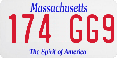 MA license plate 174GG9
