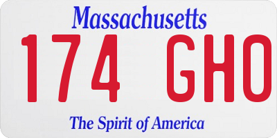 MA license plate 174GH0