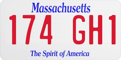 MA license plate 174GH1