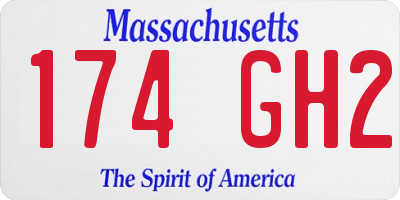 MA license plate 174GH2