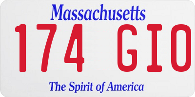 MA license plate 174GI0