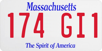 MA license plate 174GI1