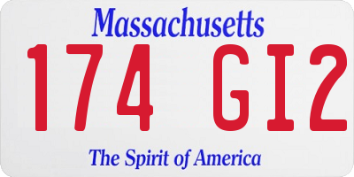 MA license plate 174GI2