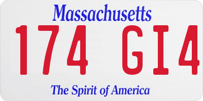 MA license plate 174GI4