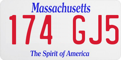 MA license plate 174GJ5