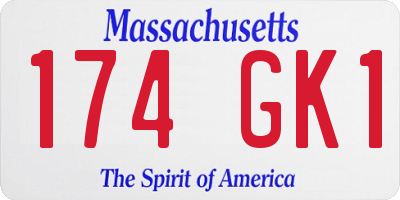 MA license plate 174GK1