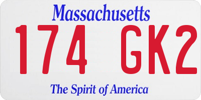 MA license plate 174GK2