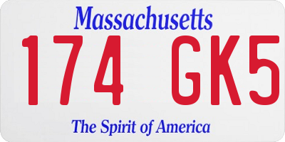 MA license plate 174GK5