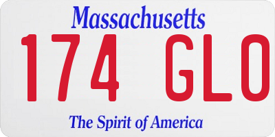 MA license plate 174GL0