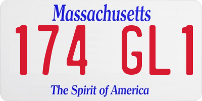MA license plate 174GL1