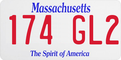 MA license plate 174GL2