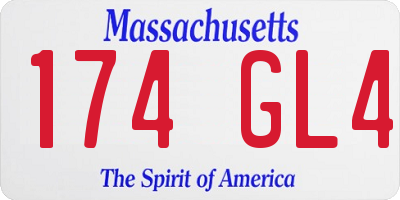 MA license plate 174GL4