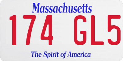 MA license plate 174GL5