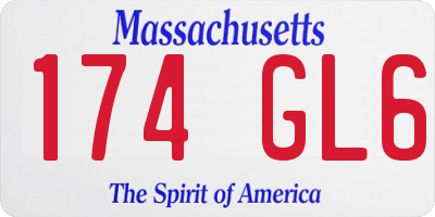 MA license plate 174GL6