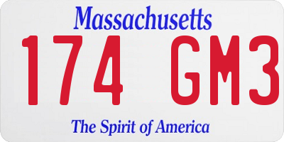 MA license plate 174GM3