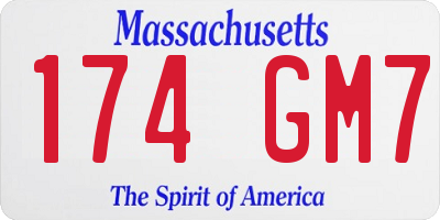 MA license plate 174GM7