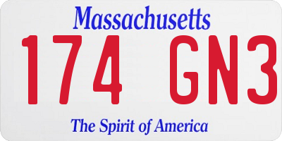 MA license plate 174GN3