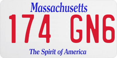 MA license plate 174GN6