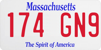 MA license plate 174GN9