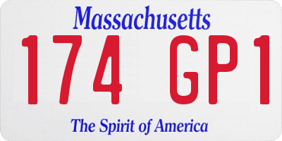 MA license plate 174GP1