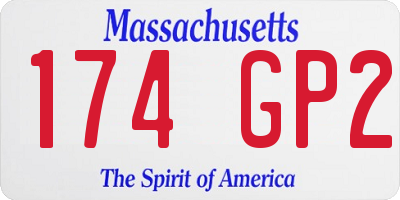 MA license plate 174GP2