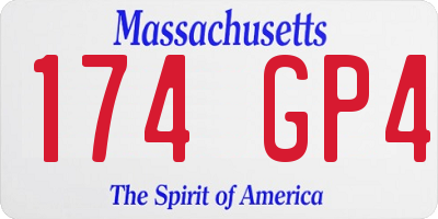 MA license plate 174GP4