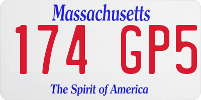 MA license plate 174GP5