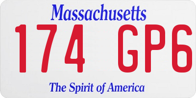 MA license plate 174GP6