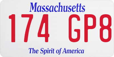 MA license plate 174GP8