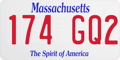 MA license plate 174GQ2