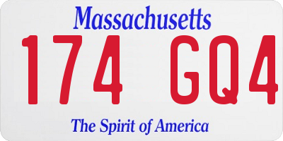 MA license plate 174GQ4