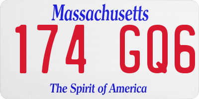 MA license plate 174GQ6