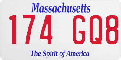 MA license plate 174GQ8