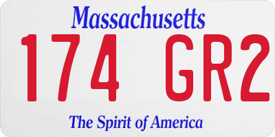 MA license plate 174GR2
