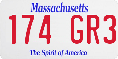 MA license plate 174GR3