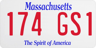 MA license plate 174GS1