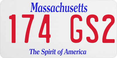MA license plate 174GS2