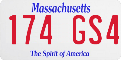MA license plate 174GS4