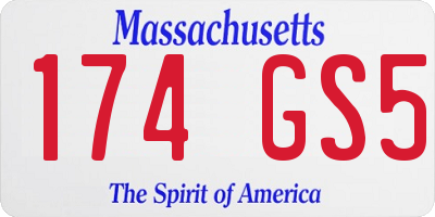 MA license plate 174GS5