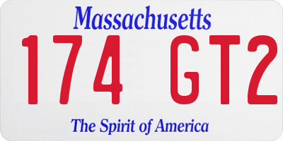 MA license plate 174GT2