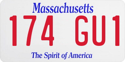 MA license plate 174GU1