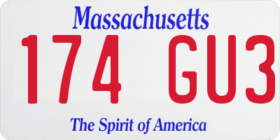MA license plate 174GU3