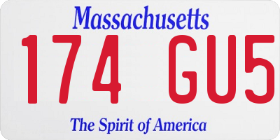 MA license plate 174GU5