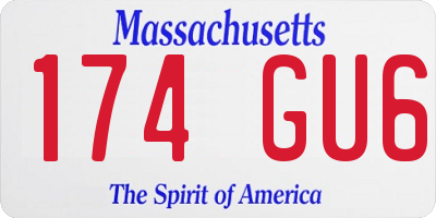MA license plate 174GU6