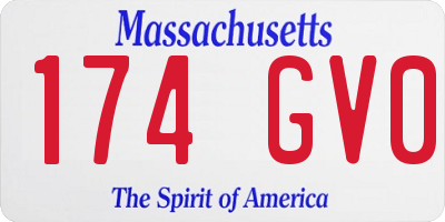 MA license plate 174GV0