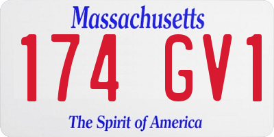 MA license plate 174GV1