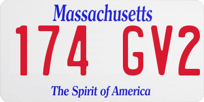 MA license plate 174GV2
