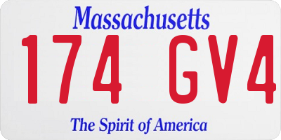 MA license plate 174GV4