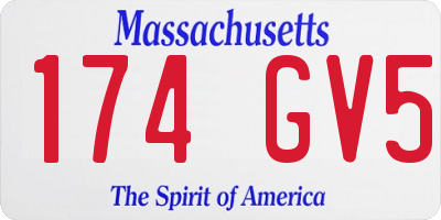 MA license plate 174GV5